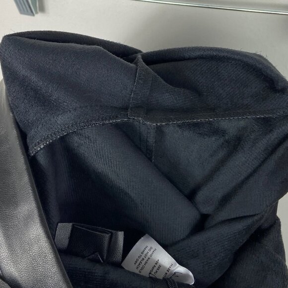 Lulus Vegan Leather Black Trouser Size XS High Rise Zipper Ankle Faux Stride NEW - Picture 10 of 15